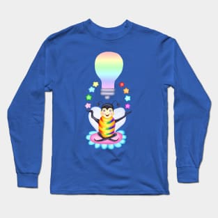 Bee Rainbow Lightbulb Idea Long Sleeve T-Shirt